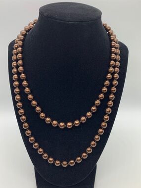 Simulated Brown Pearl Necklace 19.5"